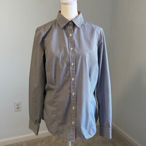 Land’s End Women’s Black and White Checkered Shirt SZ12